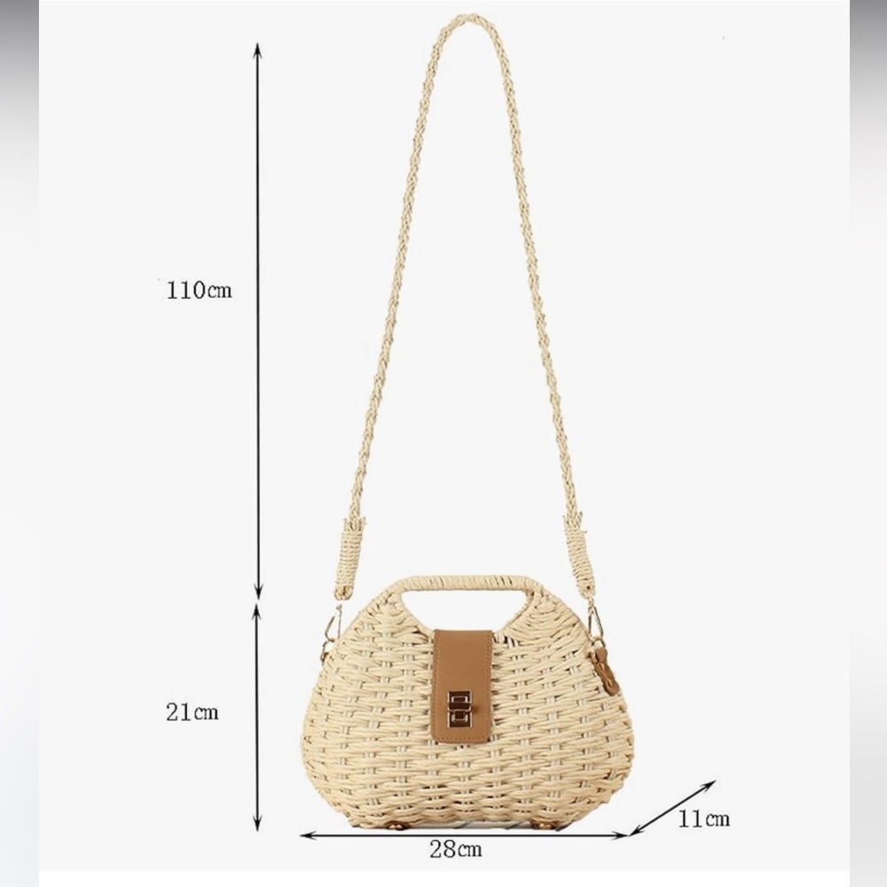 🆕 Straw Clutch Purses for Women Rattan Woven Beach Handbag - Picture 7 of 8